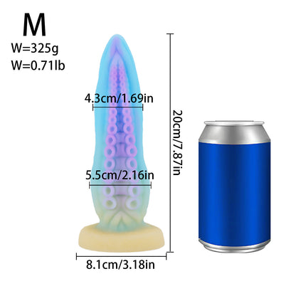 Octopus Tentacle Silicone Dildo - Blue & Purple M - image 8