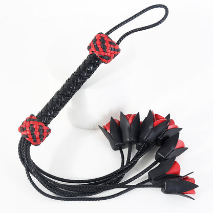Handcrafted Leather Rose Whip - Black - image 2