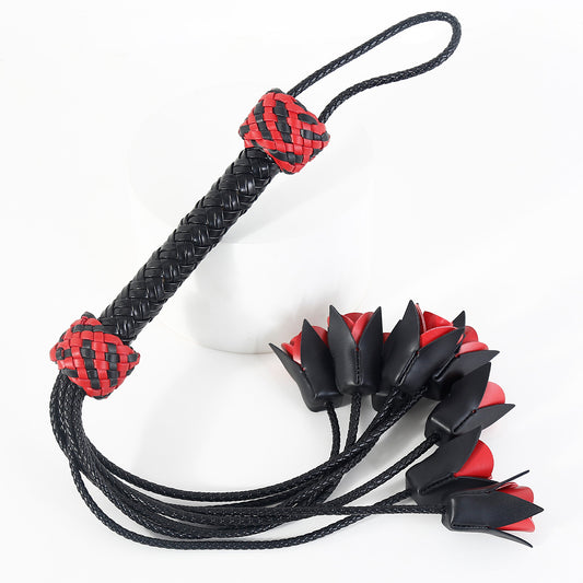 Handcrafted Leather Rose Whip - Black - image 2