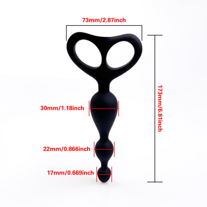 Black Silicone Anal Beads - image 5