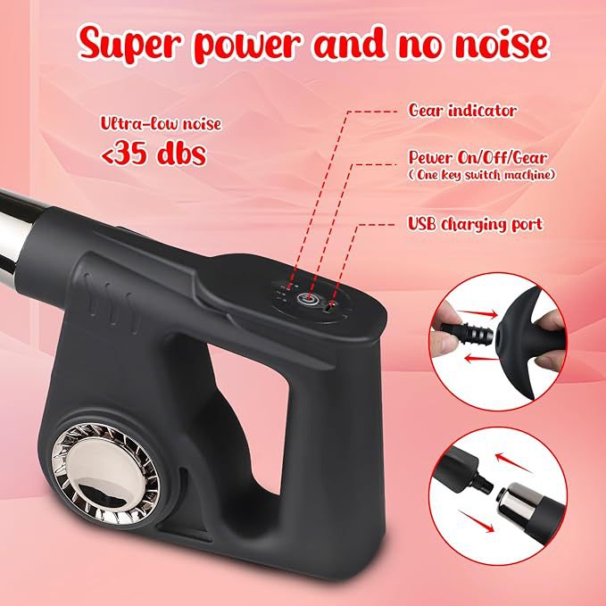 Min Sex Machine with Realistic Dildo & Anal Plug – Adjustable Impact Modes & USB Rechargeable - image 5