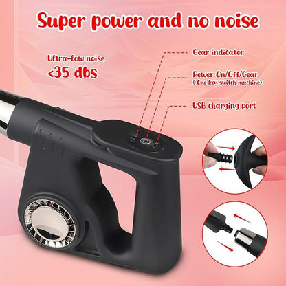 Min Sex Machine with Realistic Dildo & Anal Plug – Adjustable Impact Modes & USB Rechargeable - image 5