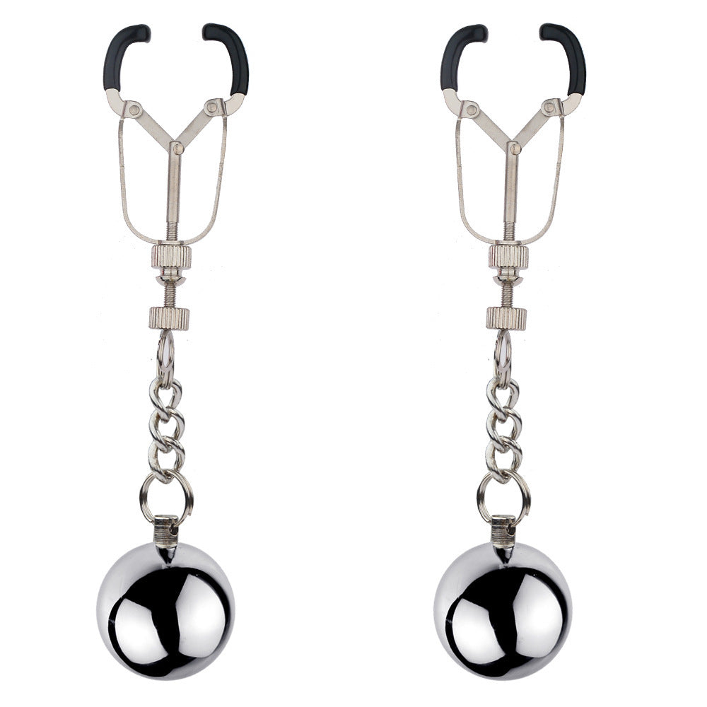BDSM Y Shape Nipple Clamps Nipple Clips - Silver - image 0