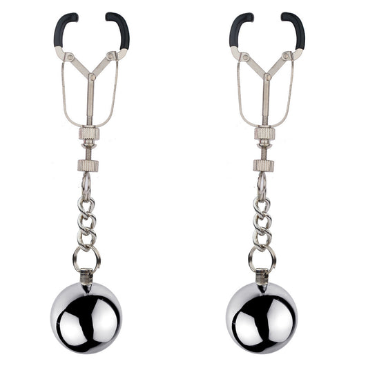 BDSM Y Shape Nipple Clamps Nipple Clips - Silver - image 0