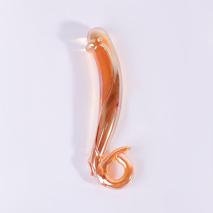 The Sacred Squirter – Curved Glass Wand for G-Spot & Temperature Play - Brown - image 1