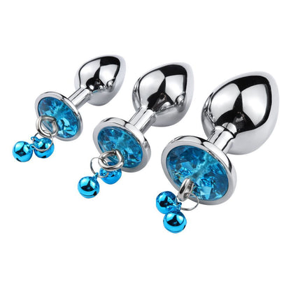 Princess Double Bells Butt Plug Set of 3 - Blue - image 2