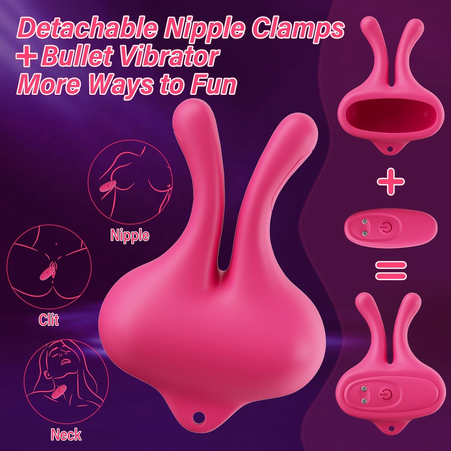 Nipple Toys Vibrator Vibrating Nipple Clamps Stimulation Rechargeable BDSM Toy - image 2