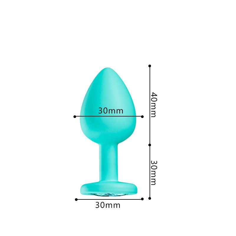 Crystal Diamond Anal Butt Plugs 3 Set - Small Teal - image 23