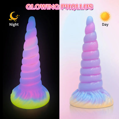 7.99'' Light Up Fantasy Anal Unicorn Dildo with Suction Cup - image 2