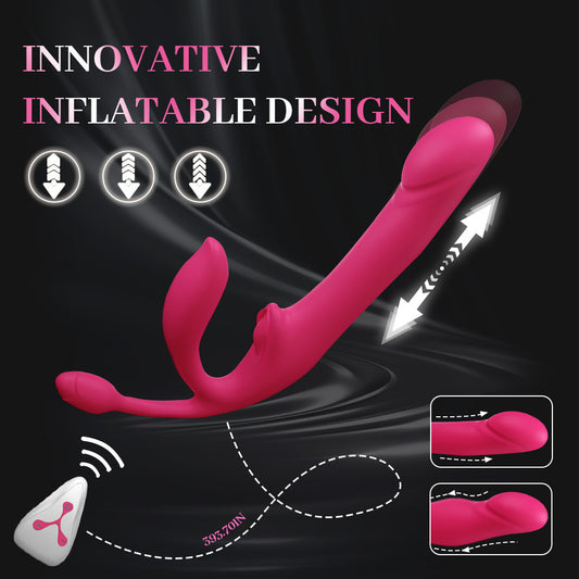 4 Vibration Parts Thrusting Rose Vibrator For Women with Remote - image 1