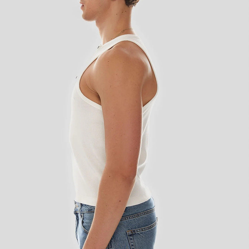 Versatile White Loose-fit Casual Tank Top - image 2