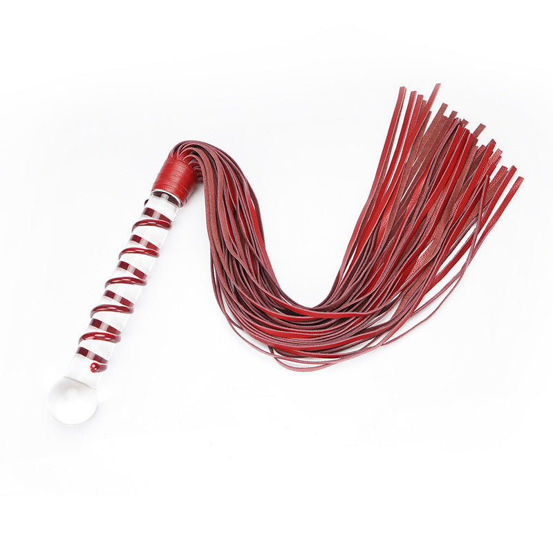 Glass Dildo Flogger SM Whip - Red - image 3