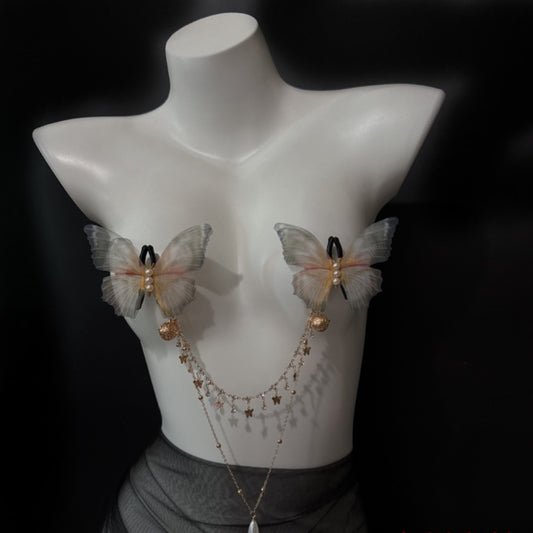 Wings & Whispers  - Pink Butterfly Nipple Clamps - image 0