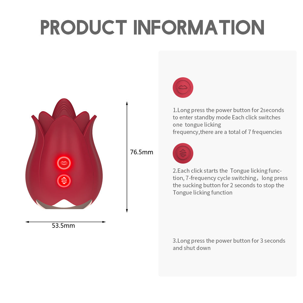 2-in-1 Rose Toy – Clitoral Licking & Vibration  Waterproof & Quiet - image 2