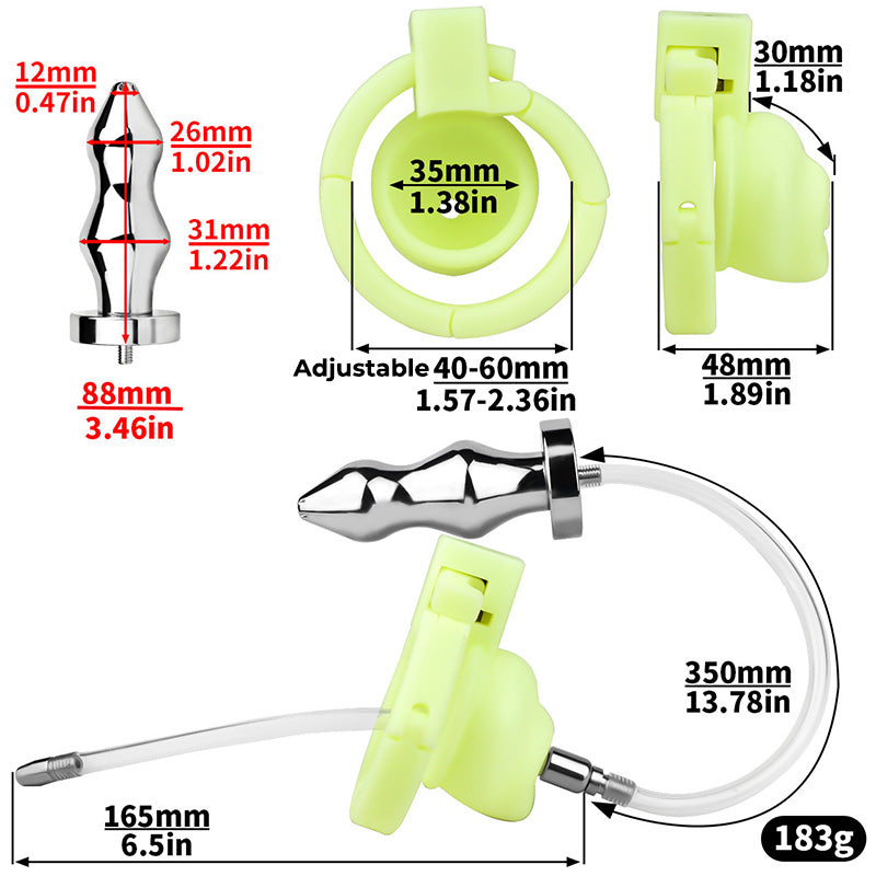 Adjustable Handcuff Resin Chastity Cage - S Cage + Catheter & Butt Plug -S - image 8