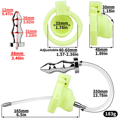 Adjustable Handcuff Resin Chastity Cage - S Cage + Catheter & Butt Plug -S - image 8