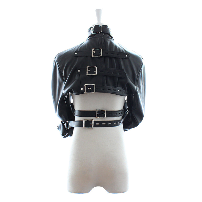 PU Leather Straitjacket Restraint Bondage Fetish Harness - image 8