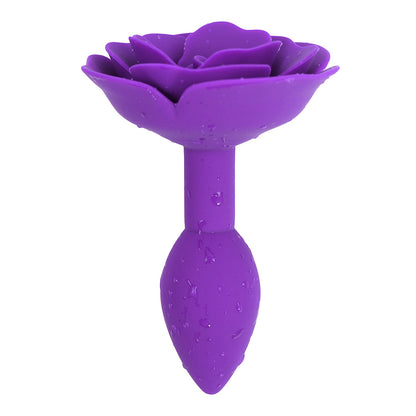 Silicone Rose Butt Plugs - Purple - image 2