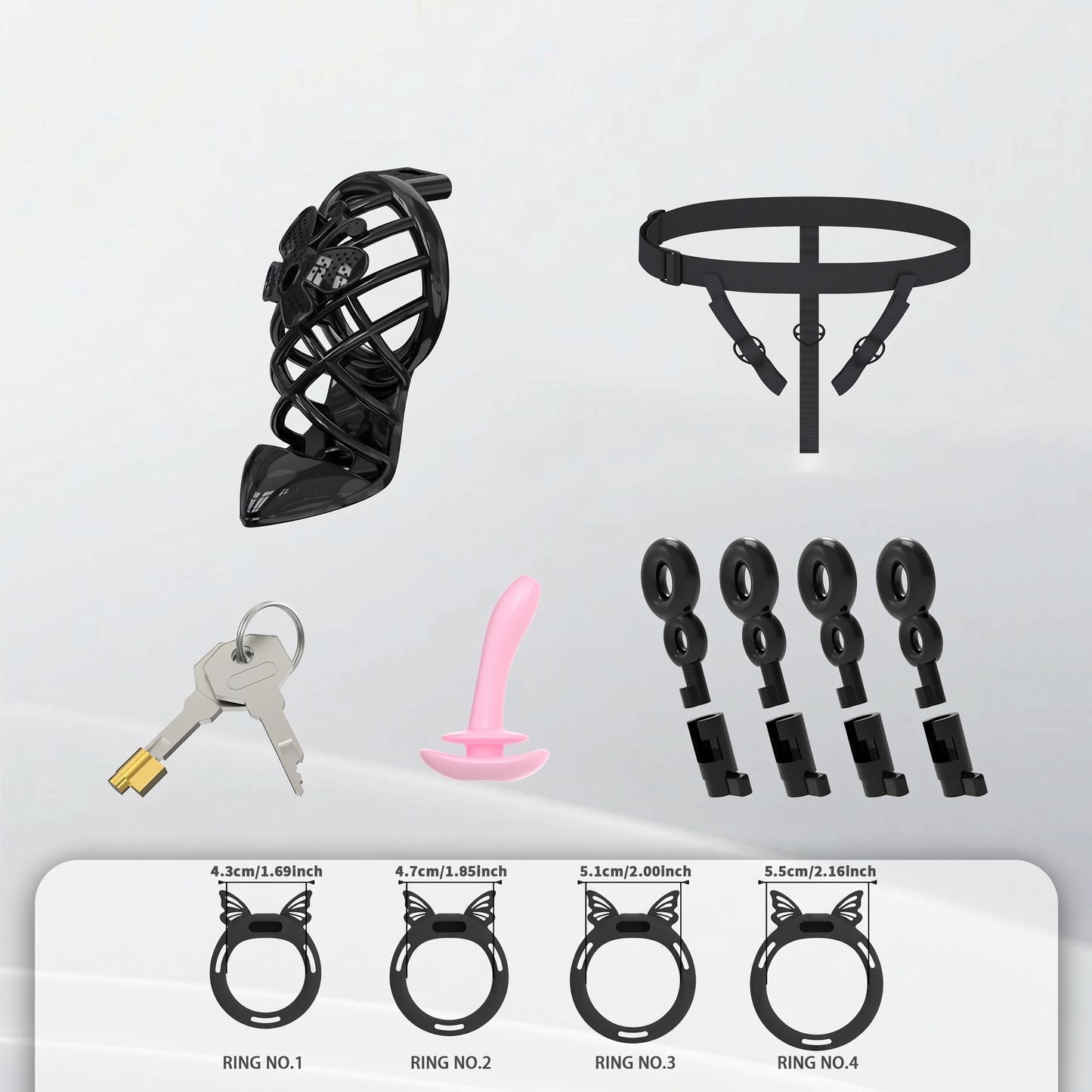 Invisible Butterfly Chastity Cage - Black - M - image 6
