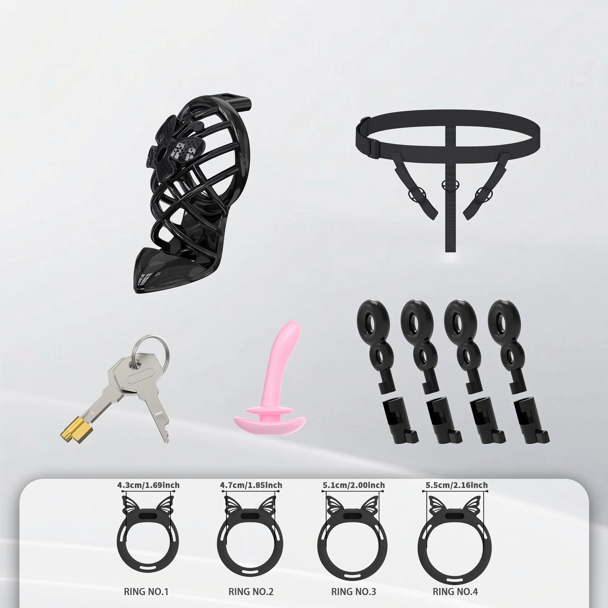 Invisible Butterfly Chastity Cage - Black - M - image 6