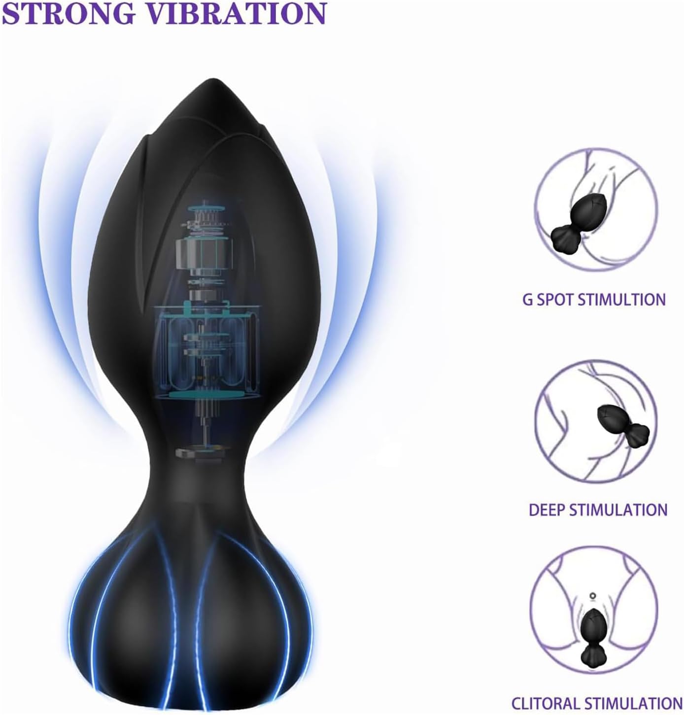 Rose Silicone Butt Plug Vibrator - image 4