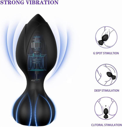 Rose Silicone Butt Plug Vibrator - image 4