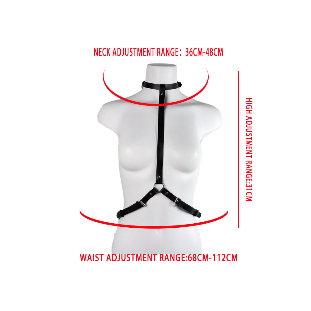 BDSM Leather Handcuffs with Waist Harness - image 3