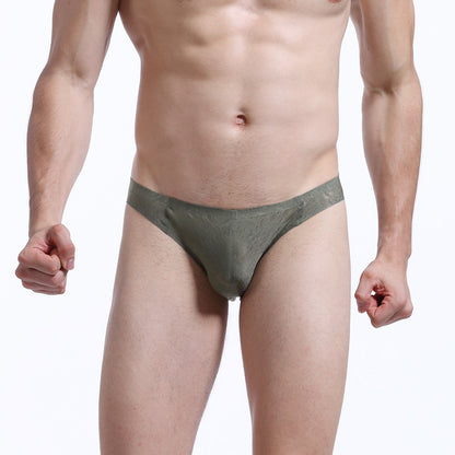 Lace Thong Underwear - Dark Green - XL - image 8