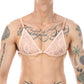 Men's Deep V-neck Lace Trim Sleepwear Sissy Men's Bra - Nude Bra - 2XL - image 11