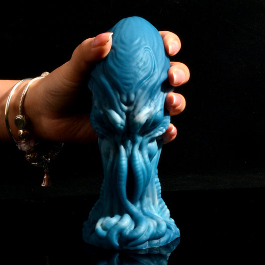 Liquid Silicone Fantasy Monster Dildo - Blue - image 0