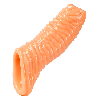 Big Penis Cover Extender Cock Enlargement Sleeve - Beige C - image 9
