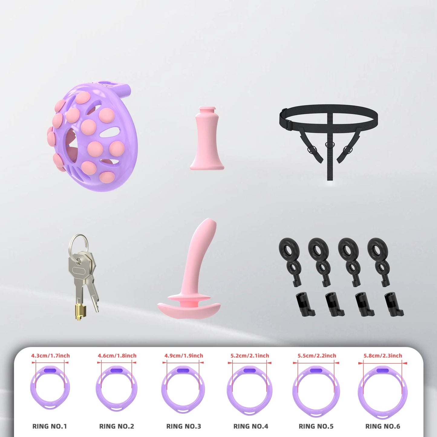 Securefit Resin Chastity Cage Set - Purple - image 2