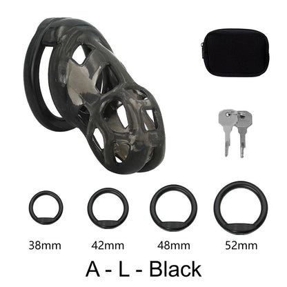 High Quallity TPE Chastity Cage - A - L - Black - image 5
