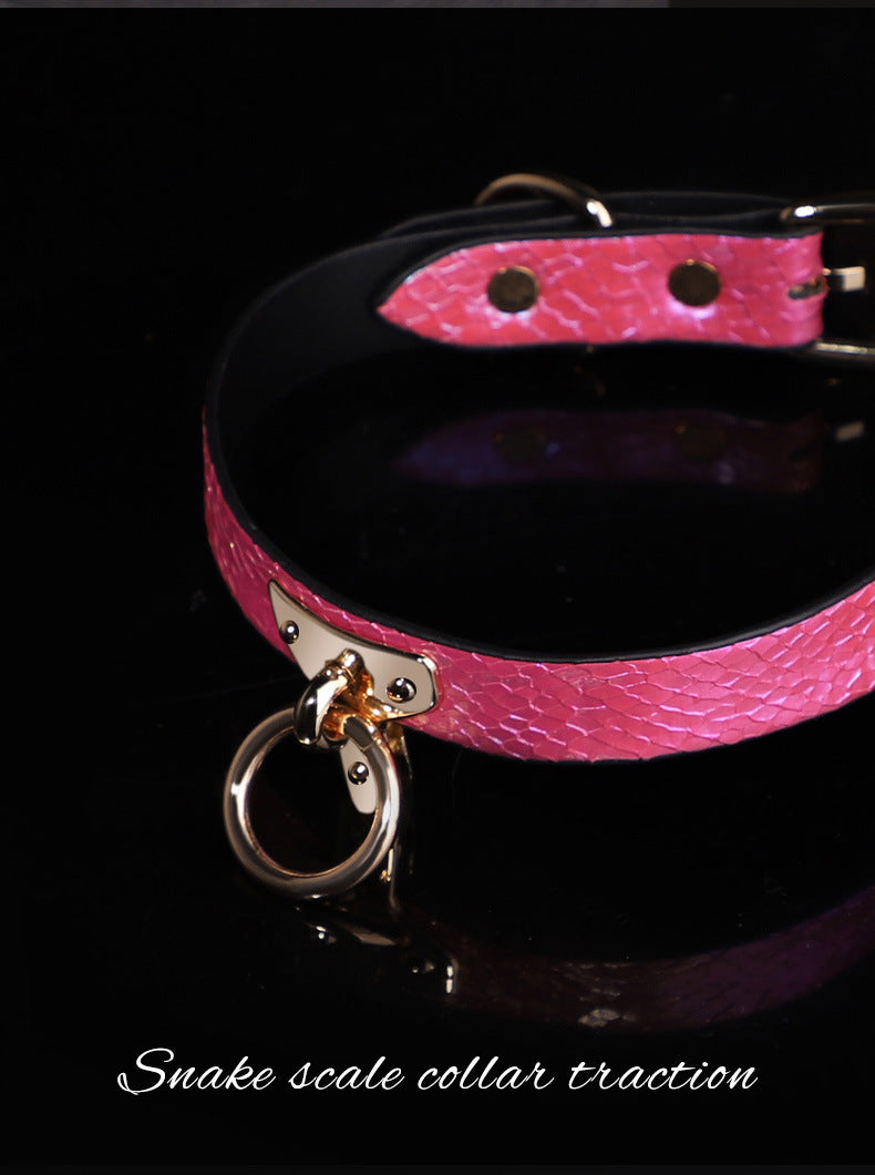 Snake Skin Texture Collar & Leash Set - image 2