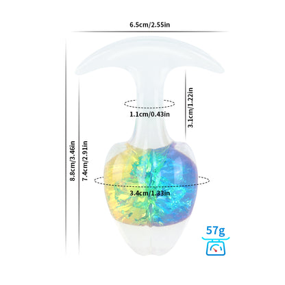 Crystal Vault Glass-Embedded Silicone Plug - Multicolor - S - image 24