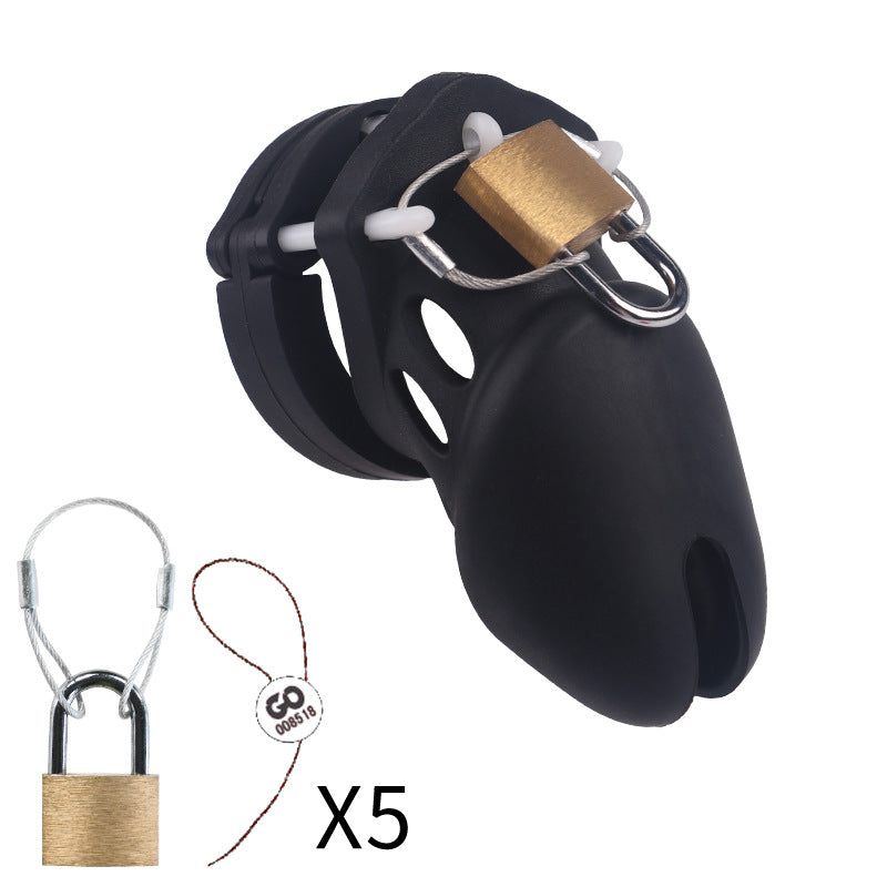Male's Silicone Device Cage 2.76 inches and 3.54 inches long(all rings included) - Black - 2.76 inches - image 8