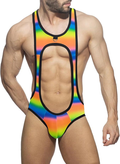 Mens Jockstrap Bodysuit  - X-Colorful - XXL - image 15