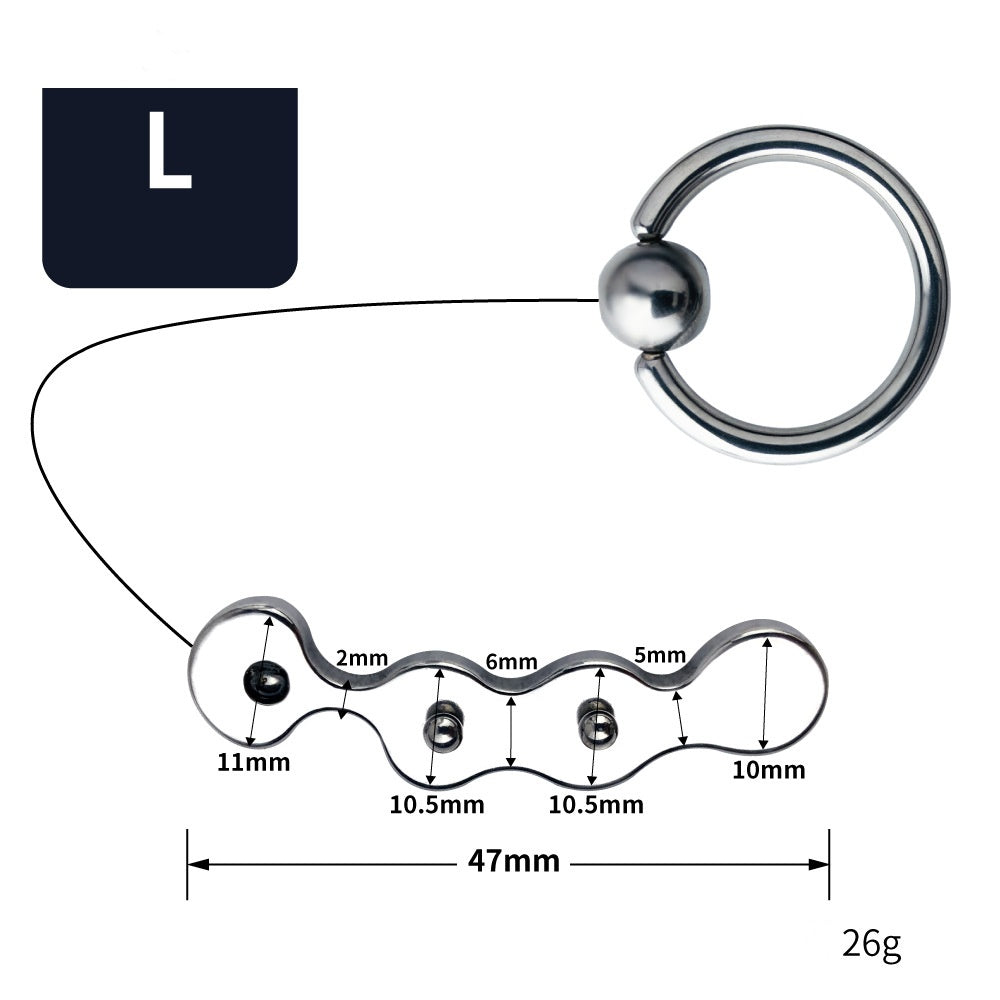 Stainless Steel Prostate Massager with Pulling String - L - image 2