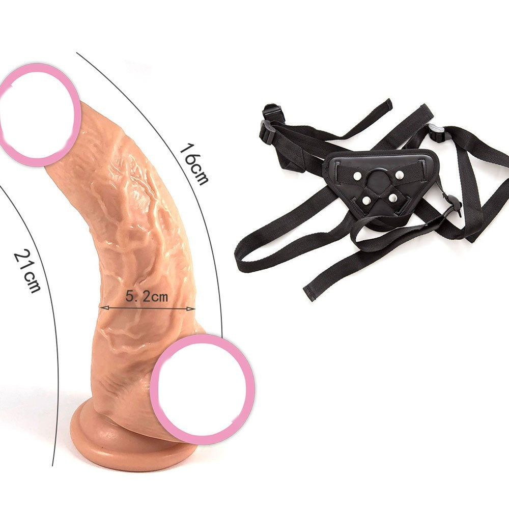 Big Strap-on Dildo - Beige - S - for Women - image 7