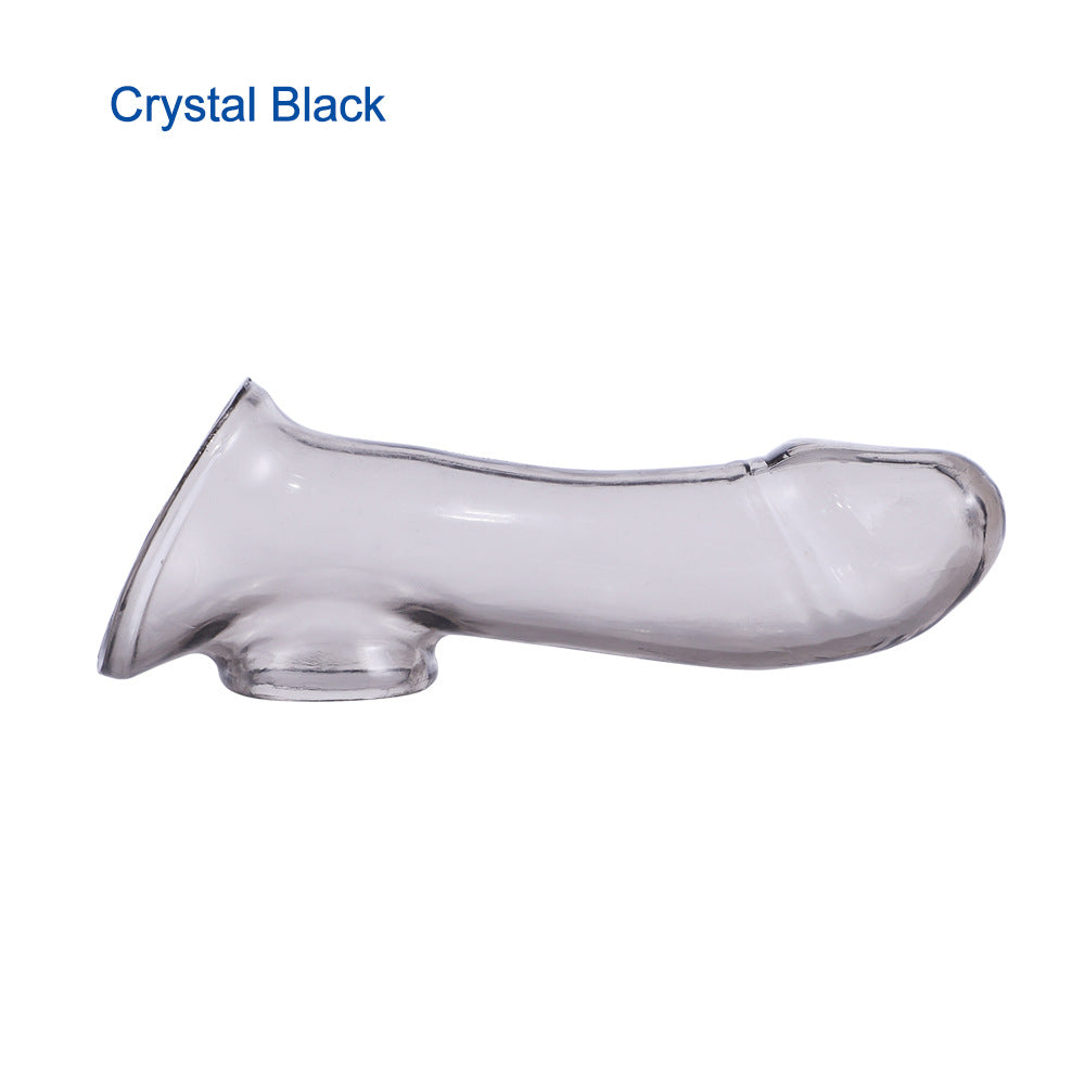 Penis Sleeve Reusable Condom Dildo - Black A - image 4