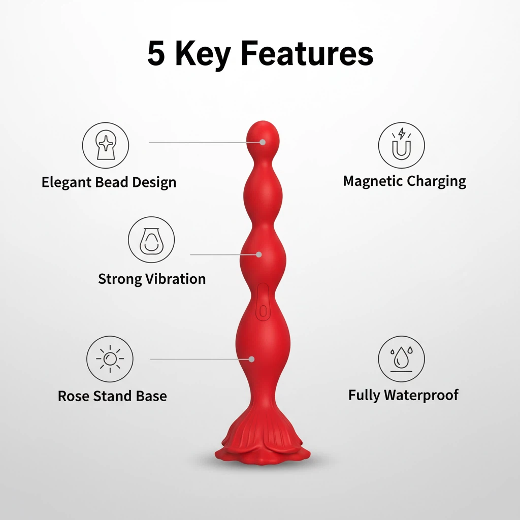 Rose Beads Vibrator Butt Plug - image 4