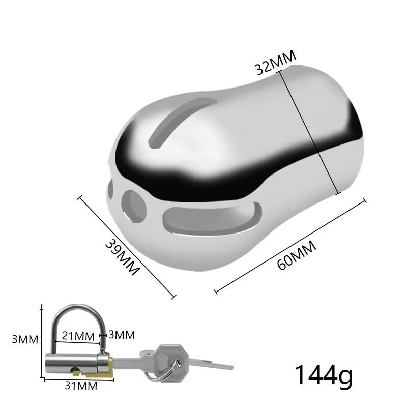Portable Stainless Steel Chastity Cage - S - image 1