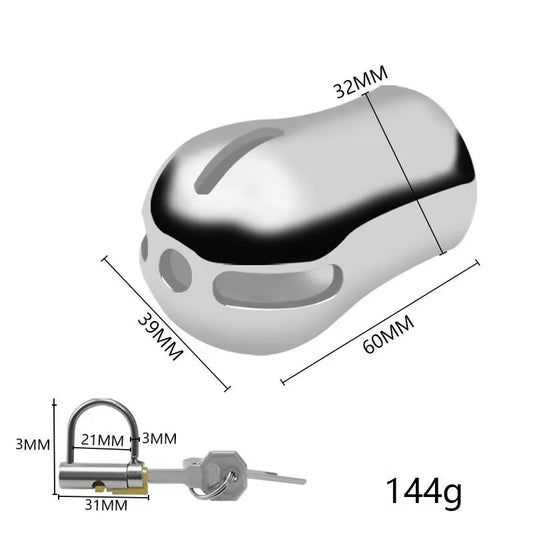 Portable Stainless Steel Chastity Cage - S - image 1