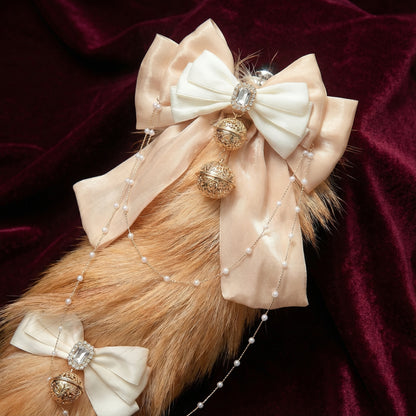 Luxury Fox Tail Plug Set – 15.7" Soft Gold Tail with Detachable Bow Details - image 9