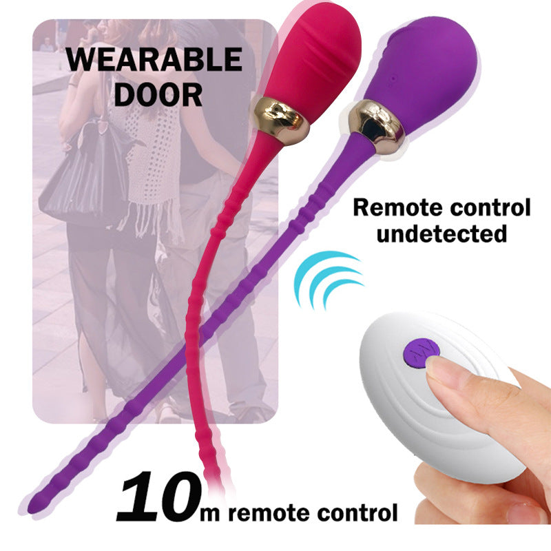 USB Rechargeable Vibrating Urethral Sound Rod 10 Vibe Modes - Purple - image 0