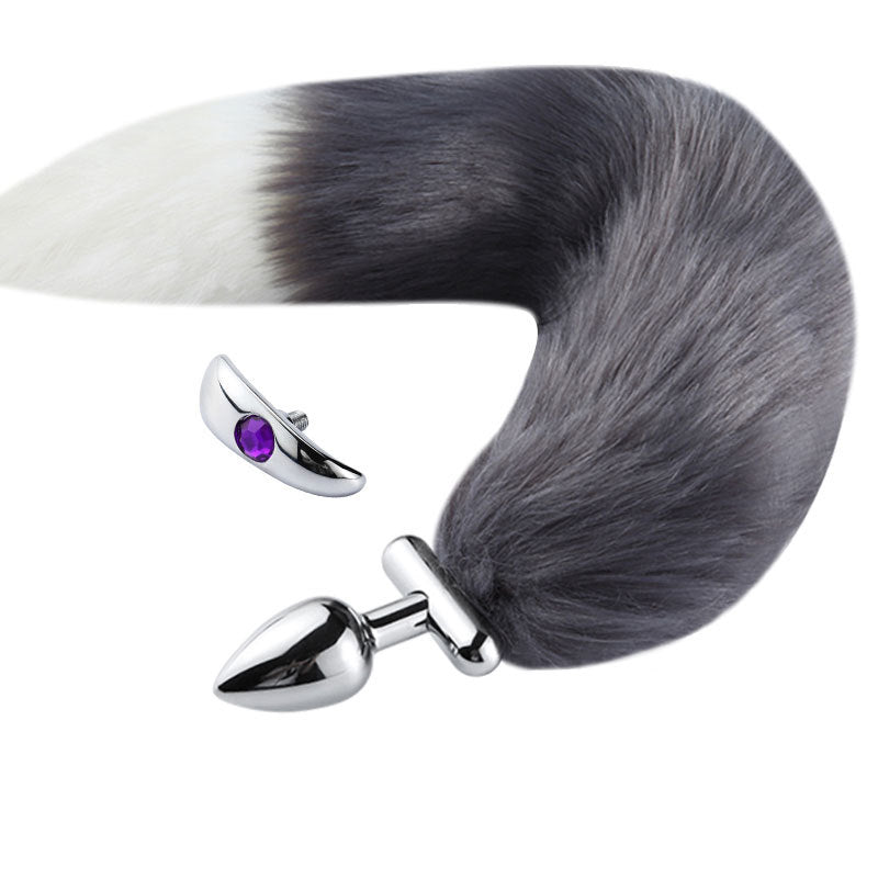Elegant Cosplay Tail Anal Butt Plug - Grey&White - image 10