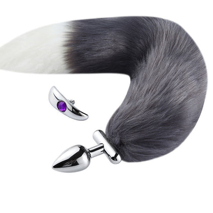 Elegant Cosplay Tail Anal Butt Plug - Grey&White - image 10