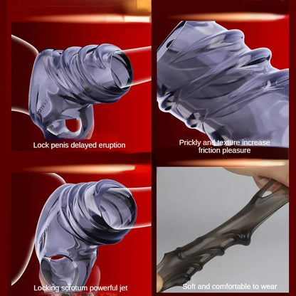 Delayed Ejaculation Cock Enlargement Ring Penis Sleeve - image 2