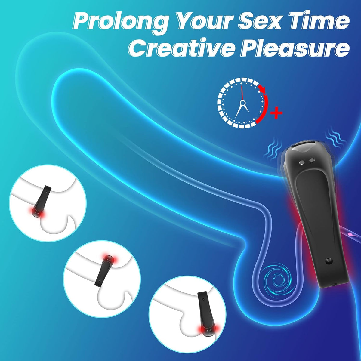Electric Cock Ring (Delay 10 Vibration Modes+Clitoris Stimulation) - image 11