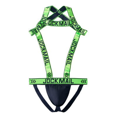 Jockmail Mens Harness With Jockstrap Bodysuit - Green - XL - image 17